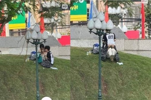 Clip cặp đôi Bắc Ninh yêu nhau cuồng nhiệt giữa công viên