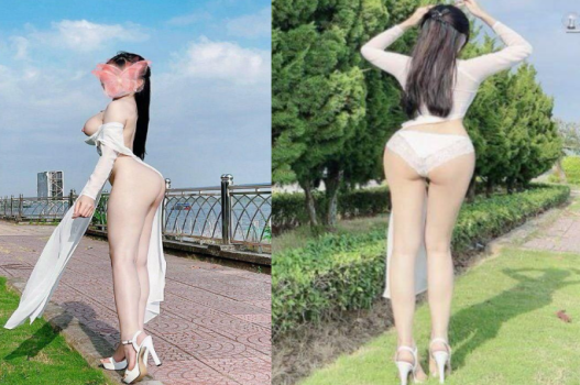 Video sex Việt em áo dài phô bím bên sông